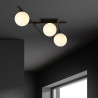 Plafonnier Design Smart Métal 3 lampes Boules Blanches Style Minimaliste 