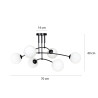 Plafonnier Design Pregos Métal 6 lampes Boules Déportées Blanches Style Minimaliste 