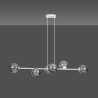 Suspension Design  Rossi Métal 6 lampes Boules Argentées Style Chic 