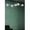 Suspension Design  Rossi Métal 6 lampes Boules Argentées Style Chic 