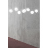 Suspension Design  Rossi Métal 8 lampes Boules Transparentes Style Chic 