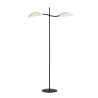 Lampe Sur Pied Design Lotus Métal 2 lampes Feuilles Blanches Style Ethnique 