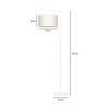 Lampadaire design intérieur TRAPO LP1 BLANC / ECRU 1xE27 - blanc 