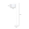 Lampe Sur Pied Design Trapo Métal une Lampe Cylindre Blanc Style Classique 