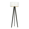 Lampe Sur Pied Design Aston Bois une Lampe Ronde Blanc Noire et Dorée Style Chic 