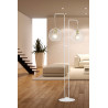 Lampe Sur Pied Design Albio Métal  2 lampes Rondes Cages Blanches Style Moderne 