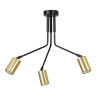 Plafonnier Design Verno Métal 3 lampes Tubes Noires Style Minimaliste 