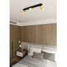 Plafonnier Design Zen Métal 3 lampes Tubes Noires Style Minimaliste 