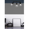 Plafonnier Design Hiro Métal 3 lampes Tubes Spots Noires et CHROME Style Moderne 