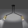 Plafonnier Design Verno Métal 2 lampes Tubes Noires Style Minimaliste 