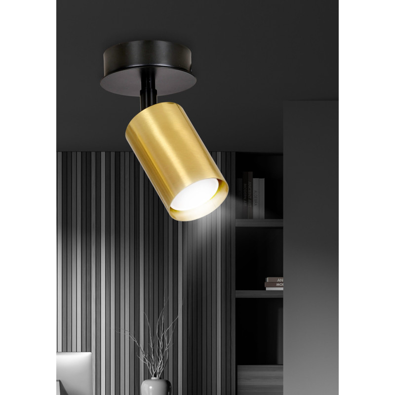 Plafonnier Design Zen Métal une Lampe Tube Noire Style Minimaliste 