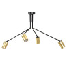 Plafonnier Design Verno Métal 4 lampes Tubes Noires Style Minimaliste 