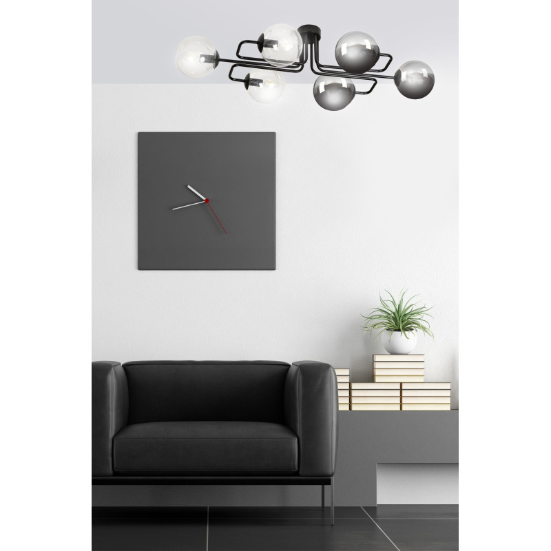 Plafonnier Design BRENDI 6 BL / MIX3 6xE14 - noir / multicolore 