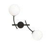 Applique Murale Design Hunter Métal 2 lampes Boules Blanches Style Chic 