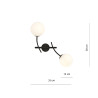 Applique Murale Design Hunter Métal 2 lampes Boules Blanches Style Chic 