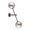 Applique Murale Design Linear Métal et Verre 2 lampes Boules Argentées Style Chic 