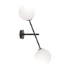 Applique Murale Design Linear Métal et Verre 2 lampes Boules Blanches Style Chic 