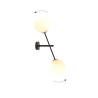 Applique Murale Design Linear Métal et Verre 2 lampes Boules Blanches Style Chic 