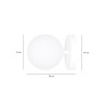 Applique Murale Design Bior Métal et Verre une Lampe Boule Blanches Style Moderne 