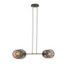 Suspension Design Playa Métal 2 lampes Palmier Noires Style Moderne 