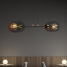 Suspension Design Playa Métal 2 lampes Palmier Noires Style Moderne 