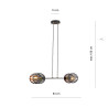 Suspension Design Playa Métal 2 lampes Palmier Noires Style Moderne 