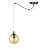 Suspension Design Gigi Métal une Lampe Boule Ambrée Style Chic 