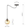 Suspension Design Gigi Métal une Lampe Boule Ambrée Style Chic 