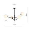 Plafonnier Design Hunter Métal 4 lampes Boules Blanches Style Chic 