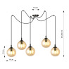 Suspension Design  Gigi Métal 5 lampes Boules Ambrées Style Chic 