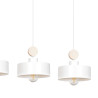 Suspension Design  Tuniso Métal et Bois 3 lampes Blanches Style Scandinave 