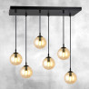 Suspension Design  Cosmo Métal 6 lampes Boules Ambrées Style Chic 