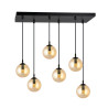 Suspension Design  Cosmo Métal 6 lampes Boules Ambrées Style Chic 