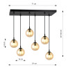 Suspension Design  Cosmo Métal 6 lampes Boules Ambrées Style Chic 