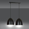 Suspension Design Ystad Métal 2 lampes Cloches Noires et Blanches Style Moderne