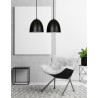 Suspension Design Ystad Métal 2 lampes Cloches Noires et Blanches Style Moderne