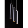 Suspension Design Luna Métal 3 lampes Tubes Noires Style Industriel 