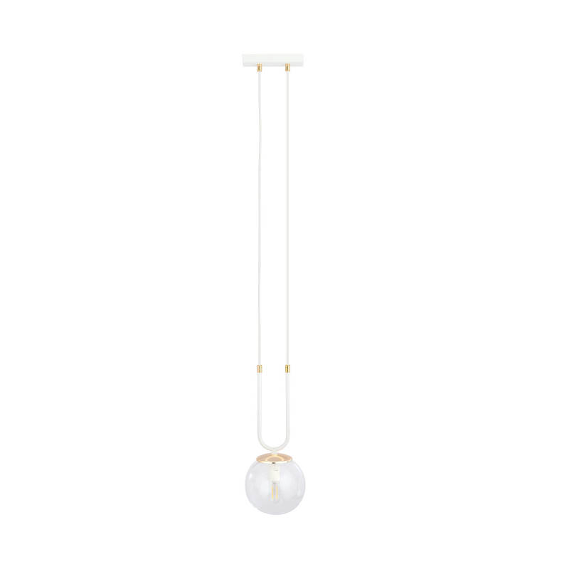 Suspension Design Glam Métal une Lampe Boule Suspendue Blanc Style Chic 