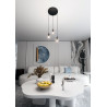 Suspension Design  Cosmo Métal 3 lampes Boules Transparentes Style Chic 