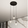 Suspension Design  Cosmo Métal 3 lampes Boules Transparentes Style Chic 