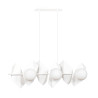 Suspension Design  Drifton Métal 6 lampes Boules Géométriques Blanches Style Moderne 