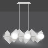 Suspension Design  Drifton Métal 6 lampes Boules Géométriques Blanches Style Moderne 