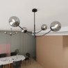 Plafonnier Design Hunter Métal 4 lampes Boules Argentées Style Chic 