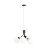 Suspension Design Nova Métal 4 lampes Boules Blanches Style Chic 