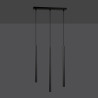 Plafonnier Design  Selter Métal 3 lampes Tubes Noires Style Minimaliste 