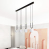 Suspension Design Glam Métal 4 lampes Boules Filiformes Blanches Style Chic 