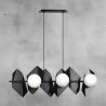 Suspension Design  Drifton Métal 6 lampes Boules Géométriques Blanches Style Moderne 