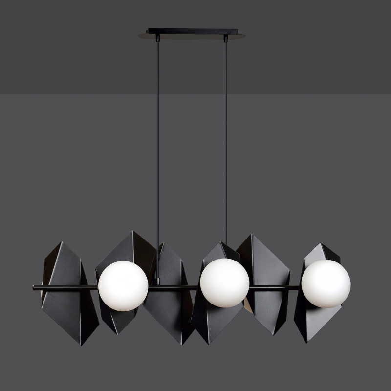 Suspension Design  Drifton Métal 6 lampes Boules Géométriques Blanches Style Moderne 