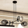 Suspension Design Playa Métal 4 lampes Palmier Noires Style Moderne 