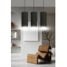 Suspension Design Bente Tissu 3 lampes Tubes Noireses Style Chic 